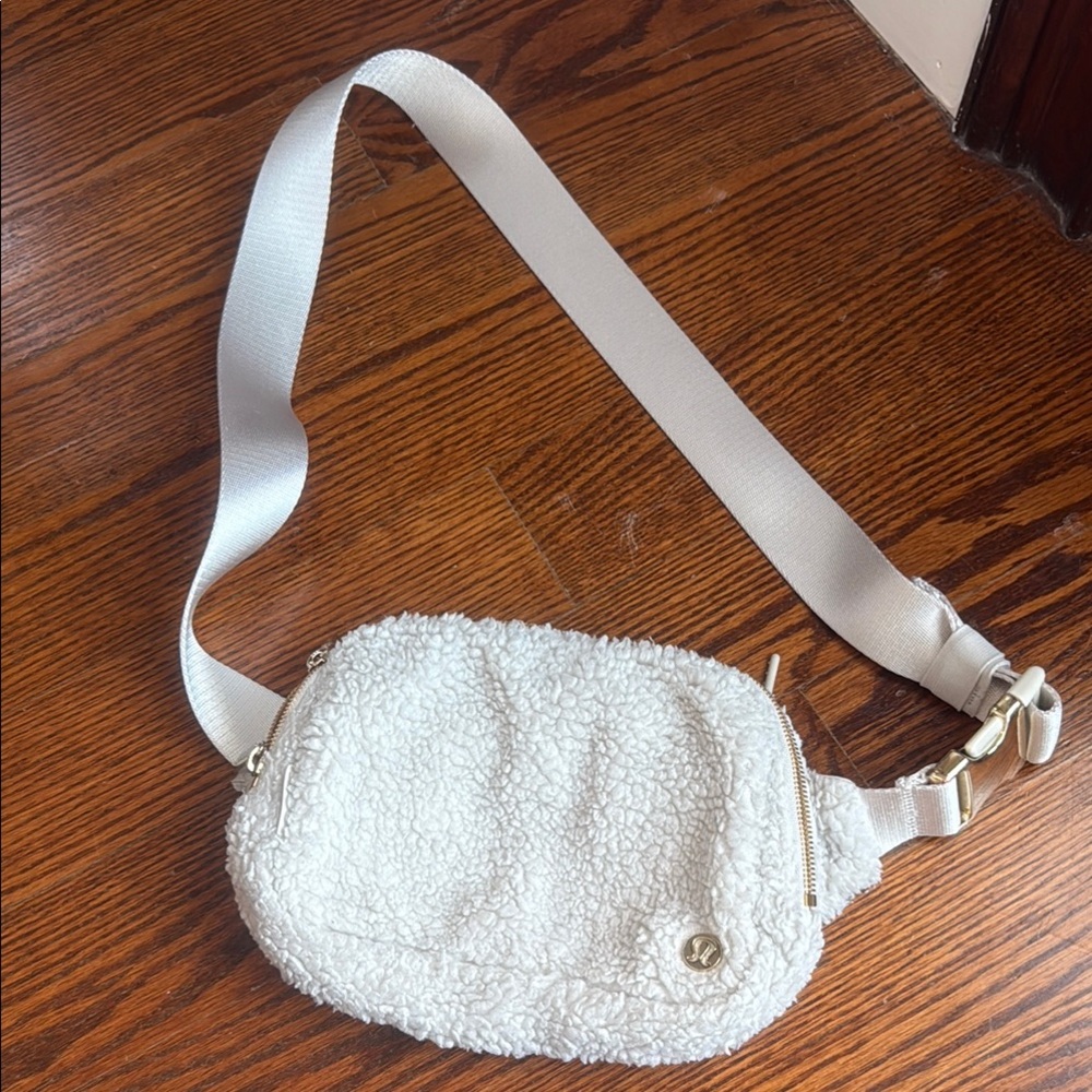 Cozy Cream Sherpa Crossbody Bag